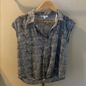 Black and white sleeveless top